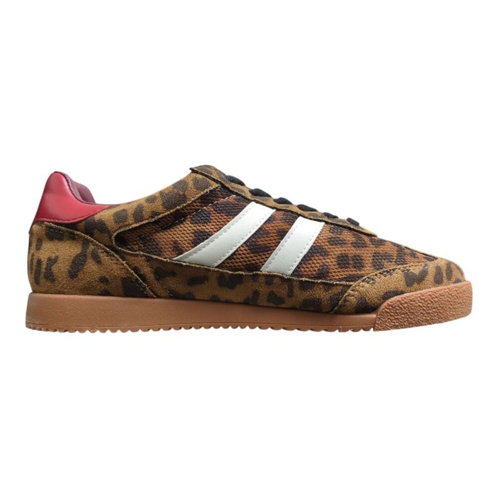 Steve Madden Women's Retro-Inspired Suede Lace-Up Sneaker - Leopard - Picture 3 of 6